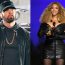Who is on the number one spot in the UK’s albums chart? Eminem or Beyonce?